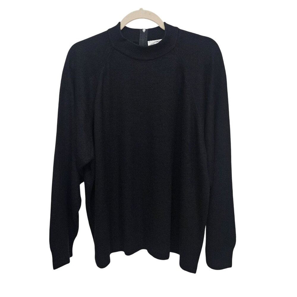 Womens Stitches in Time QVC Black Acrylic Sweater Plus Size 2X EUC
